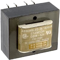 Serie secundaria primaria del transformador 12VA 115/230VAC 12/24VAC 1/0.5A SW/DSW