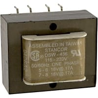 Serie secundaria primaria del transformador 6VA 115/230VAC 18/36VAC 0.34/0.17A SW/DSW