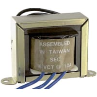 Transformador, energía, bobina de los Config, 1, Freq 50/60Hz, Pri 115VAC, Sec 18 (CT) VAC