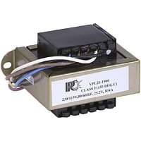 Transformador, energía, bobina, 1, Freq 50/60Hz, Pri 115/230VAC, Sec 25.2VAC, UL