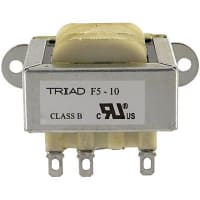 Transformador, energía, bobina de los Config, 1, Freq 50/60Hz, Pri 115VAC, Sec 10 (CT) VAC