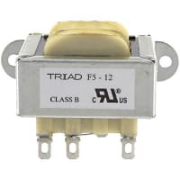Transformador, energía, bobina de los Config, 1, Freq 50/60Hz, Pri 115VAC, Sec 12.6 (CT) VAC