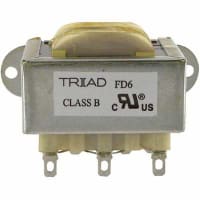 Transformador, energía, bobina, 1, Freq 50/60Hz, Pri 115/230VAC, Sec 12.6 (CT) VAC