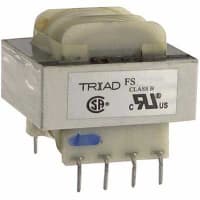 Transformador, energía, bobina, 1, Freq 50/60Hz, Pri 115/230VAC, Sec 6.3/12.6VAC