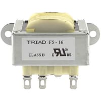 Transformador, energía, bobina de los Config, 1, Freq 50/60Hz, Pri 115VAC, Sec 16 (CT) VAC