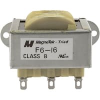 Transformador, energía, bobina de los Config, 1, Freq 50/60Hz, Pri 115VAC, Sec 16 (CT) VAC