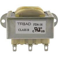 Transformador, energía, bobina, 1, Freq 50/60Hz, Pri 115/230VAC, Sec 16 (CT) VAC