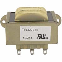 Transformador, energía, bobina de los Config, 1, Freq 50/60Hz, Pri 115VAC, Sec 24 (CT) VAC