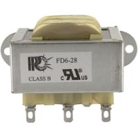Transformador, energía, bobina, 1, Freq 50/60Hz, Pri 115/230VAC, Sec 28 (CT) VAC