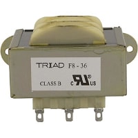 Transformador, energía, bobina de los Config, 1, Freq 50/60Hz, Pri 115VAC, Sec 36 (CT) VAC