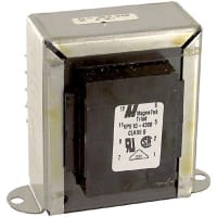 Transformador, energía, bobina, 1, Freq 50/60Hz, Pri 115/230VAC, Sec 5/10VAC, +30C
