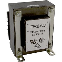 Transformador, energía, bobina, 1, Freq 50/60Hz, Pri 115/230VAC, Sec 5/10VAC, +30C