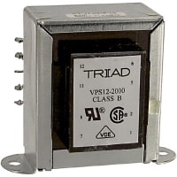 Transformador, energía, bobina, 1, Freq 50/60Hz, Pri 115/230VAC, Sec 6.3/12.6VAC