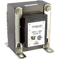 Transformador, energía, bobina, 1, Freq 50/60Hz, Pri 115/230VAC, Sec 8/16VAC, +30C