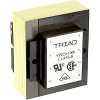 Transformador, energía, bobina, 1, Freq 50/60Hz, Pri 115/230VAC, Sec 10/20VAC, PWB