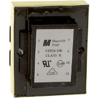 Transformador, energía, bobina, 1, Freq 50/60Hz, Pri 115/230VAC, Sec 12/24VAC, PWB