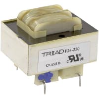 Transformador, energía, bobina, 1, Freq 50/60Hz, Pri 115/230VAC, Sec 12/24VAC, PWB