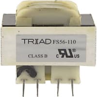 Transformador, energía, bobina, 1, Freq 50/60Hz, Pri 115/230VAC, Sec 28/56VAC, PWB