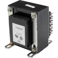 Transformador, energía, bobina, 1, Freq 50/60Hz, Pri 115/230VAC, Sec 8/16VAC, +30C
