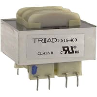 Transformador, energía, bobina, 1, Freq 50/60Hz, Pri 115/230VAC, Sec 8/16VAC, PWB