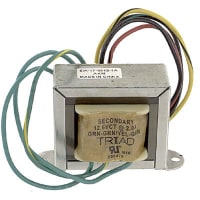Transformador, energía, bobina, 1, Freq 50/60Hz, Pri 115/230VAC, Sec 12.6 (CT) VAC