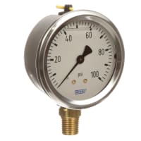 Entrada positiva análoga 100psi, tamaño 1/4 NPT del fondo de la galga de la prensa de la conexión