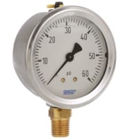 Galga de presión, escala de 0/60 PSI en 2.5 " dial, 1/4 " NPT, serie 213.53