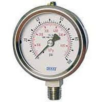 La galga, presión, 600 PSI, 1/4 NPT LM, los 2.5in mecanografía, acero inoxidable, 233.33 serie