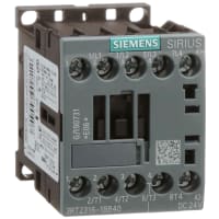 Contactor de Sirius 4 3RT poste, 18 A, 18 kilovatio, 24 bobina de la C.C. de V