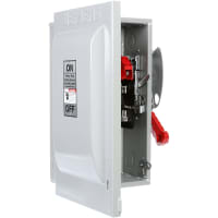 Desconecte el interruptor, fundido, seguridad, 60A, 2 poste, 240V, 3W, tipo 1 de la nema