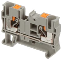 Alimentación del carril del estruendo del bloque del término a través Empujar-En gris del AWG de las conec 20-8 serie de 8.2 milímetros W pinta