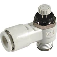 Speed Controller, Elbow, PBT, M3 x 0.5, Meter Out, Uno Touch, AS-FM Series | SMC