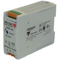 Fuente de alimentación, AC-DC, 12V, 5A, 90-264V adentro, incluido, carril del estruendo, industrial, 60W, serie del SPD