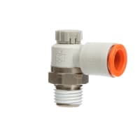 Apresure el regulador, codo, metro-hacia fuera, 3/"8 uno-tocan x 1/"4 NPT con el sellante | SMC