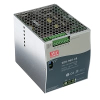 Fuente de alimentación, AC-DC, 48V, 20A, 200-264V adentro, incluido, carril del estruendo, PFC, 960W, serie del SDR
