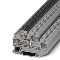 Terminal Block, Feed-Through, 28-16 AWG, Spring Cage Conn., Gray