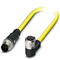 Asamblea de cable, hembra masculina M12 Straight-M12 90, 5 Con, serie de M12 Cordset