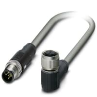 Asamblea de cable, hembra masculina M12 Straight-M12 90, 5 Con, serie de M12 Cordset