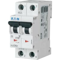 Interruptor, miniatura, 2-Pole, 25 A, 240/415 V, Z Charac., manija, panel
