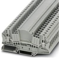 Conectador del bloque de terminales, carril del estruendo, SingleLVL, feed-Through, tornillo, 2Conn, 24-8AWG, gris