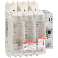 Desconecte el interruptor, fusible, estilo del IEC, 600V/100A/3-Pole/Class J, eje del uso 10x10