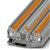 Bloque de terminales, carril del estruendo, conec rápidas, 4 conec, L: 82.5m m, 20-14AWG, gris, 20.0A, 400V