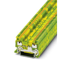 El carril del estruendo del bloque del término de tierra Empuja-InConn 3.5m m 26-14AWG Green/YL NS35/7.5 NS35/16