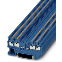 Llame el carril del estruendo del bloque feed-Through Empujan-InConn 3.5m m 26-16AWG NS35/7.5 azul NS35/17