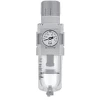 Filtre el regulador, máximo de 150 PSI, 1/2NPT, w/Bracket, galga de presión, placa conocida