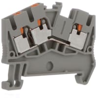 Llame el carril del estruendo del bloque feed-Through Empujar-En 3Conn 26-12AWG NS gris 35/7.5 NS35/15