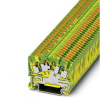 Las conec TermBlk DINRail molieron Empujar-En 4Conn 26-12AWG Green/YL NS35/7.5 NS35/15