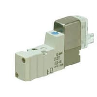 Válvula de solenoide, 3-Port, NC, Mt bajo, 24DC, enchufe w/Leadwire, M5x0.8t, luz/oleada