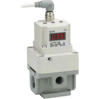 Regulador; Electroneumático; 1/4NPT; 1500L/min; .005-.9MPa; 24VDC; Salida de NPN; Disp de la PSI