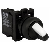 Interruptor No-Iluminado, bisel NEGRO, 2-Pos, serie 1NO, mantenido, M22